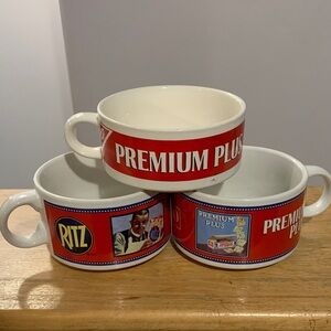 Premium Plus/Ritz Red and White Soup Mugs Set